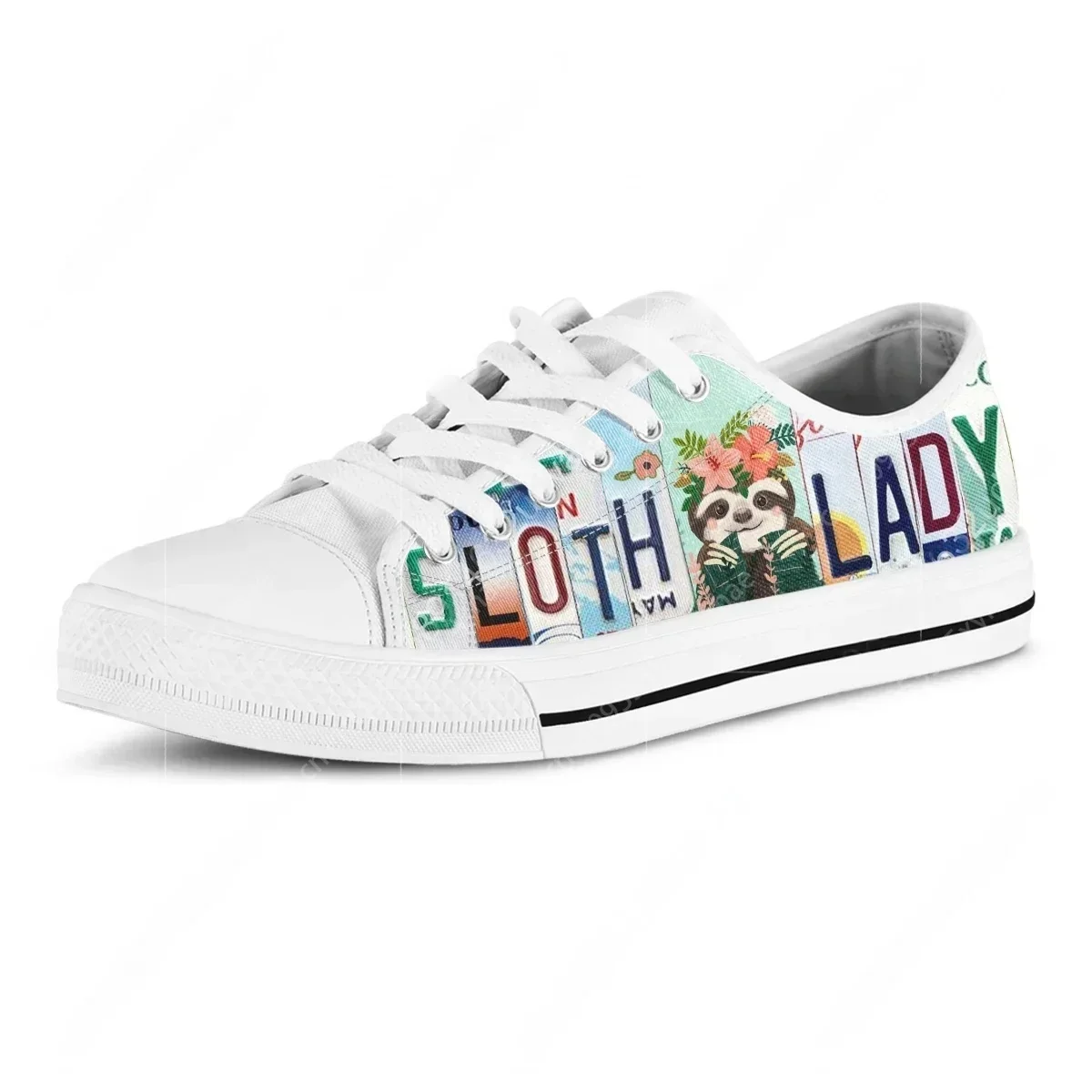 Women'S Shoes Size 12 - Nummerplaat Sloth Lady Leuke Dames Canvas
