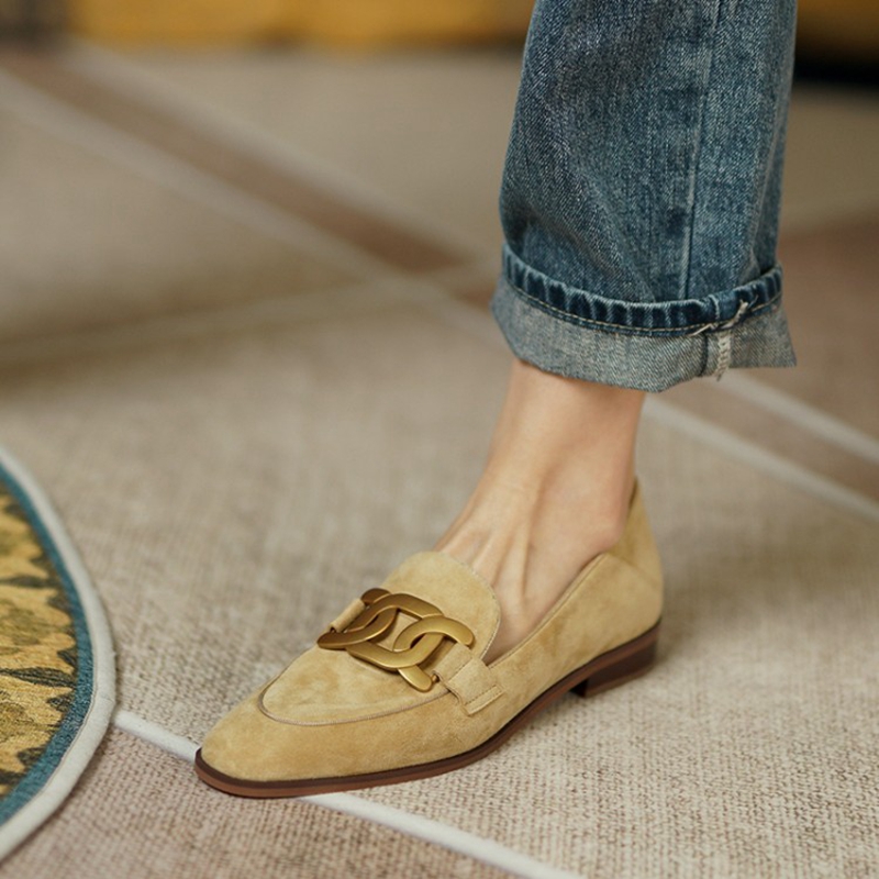 Women Shoes Loafers - Suede Leer Vrouwen Instappers Lente/Herfst Lage