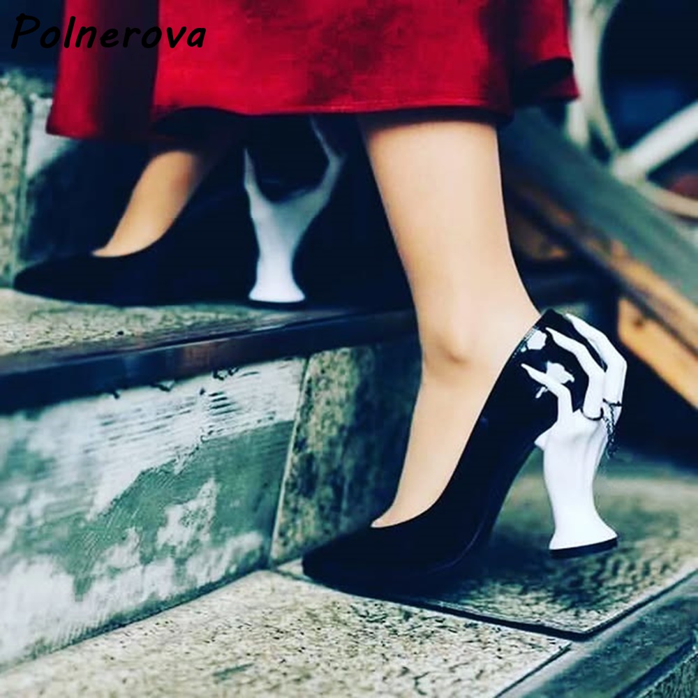 Women'S Shoes Hands Free - Handgesculpteerde pumps met spitse neus, glanzend