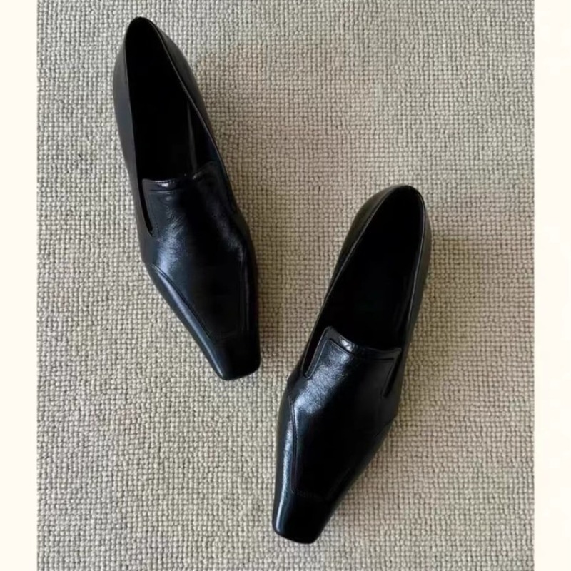 Women Shoes Size - Retro vierkante teen diepe mond instappers