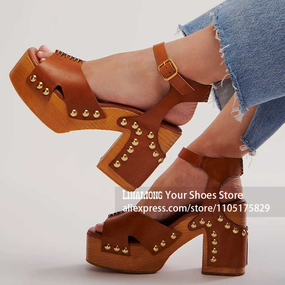 Women'S Shoes Clogs - Chunky Heel Platform Clog Sandalen met
