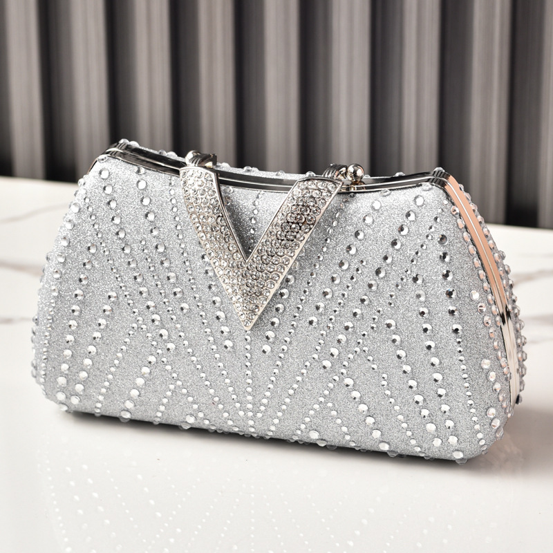 Women'S Shoes Louis Vuitton - Zilveren feesttas, diamanten bruiloft geïnspireerde designer