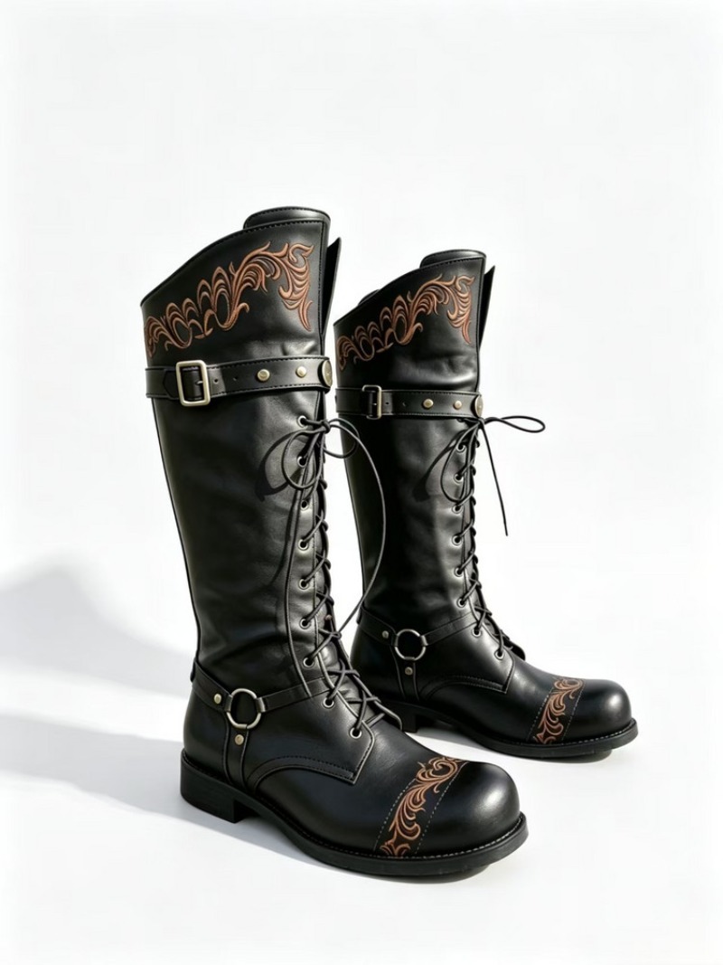 Women'S Shoes Easy Street - Dames Kniehoge Laarzen Herfst Winter Vetersluiting