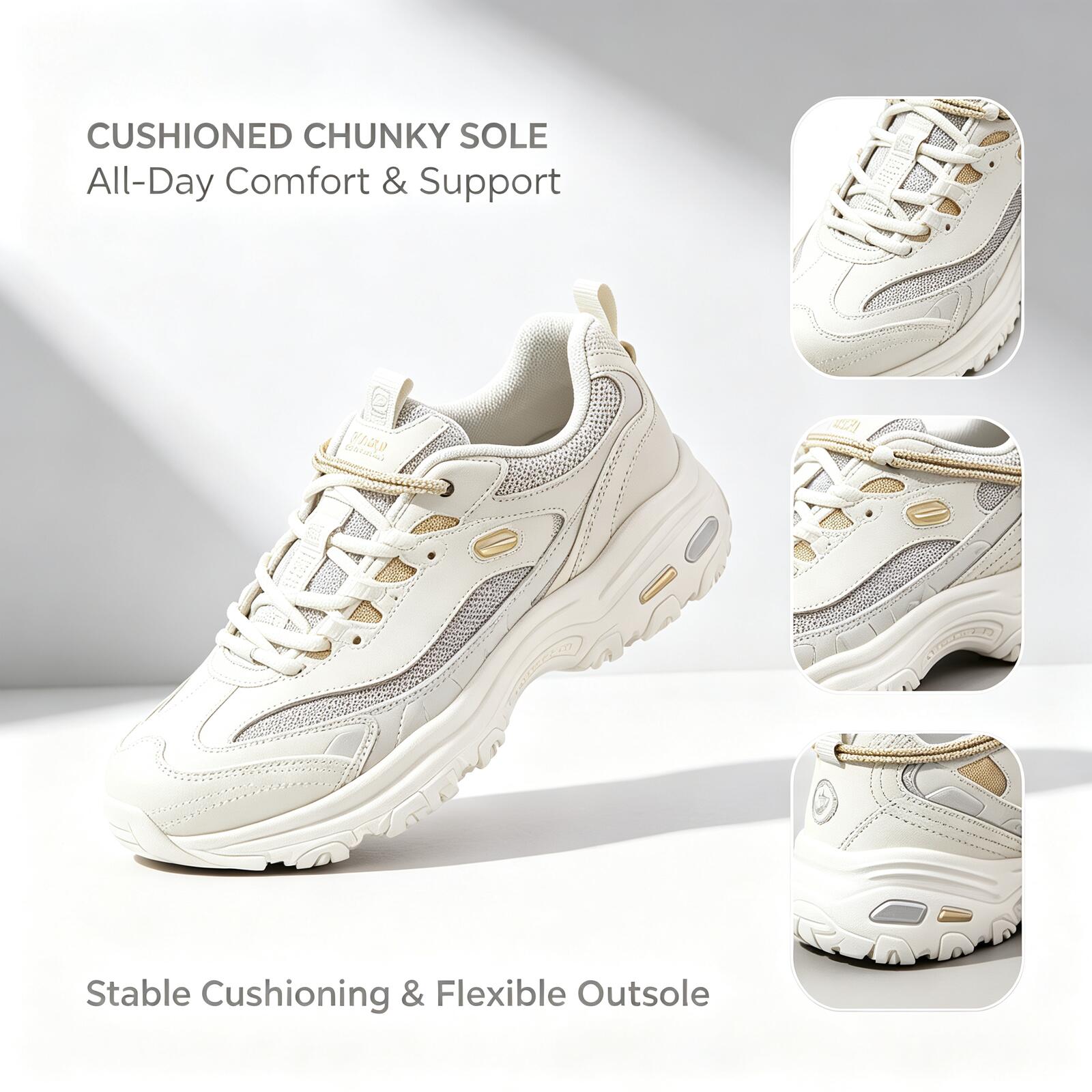 Women Shoes Skechers - Skechers Nieuwe Dames D'Lites 1.0 Panda