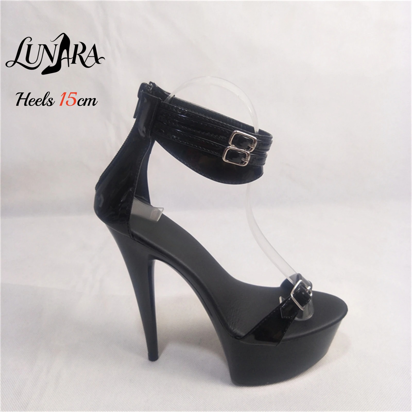 15 cm zwarte lak PU sandalen m - Peep Toe Heels recensie en prijs