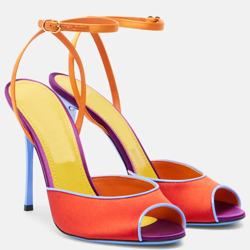 Satijn gemengde kleuren peep t - Peep Toe Heels recensie en prijs