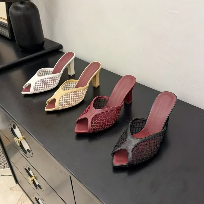 Dames Visnet Mesh Peeptoe Mule - Peep Toe Heels recensie en prijs