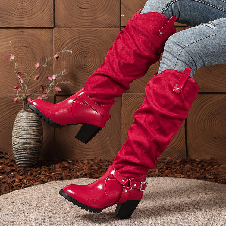 Geplooide dameskniehoge laarze - Women'S Shoes Easy Street recensie en prijs