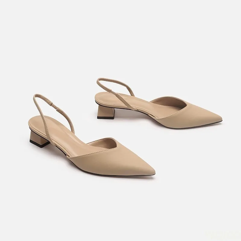 Dames Puntige Stretch Sandalen - Low Block Heel Pump recensie en prijs
