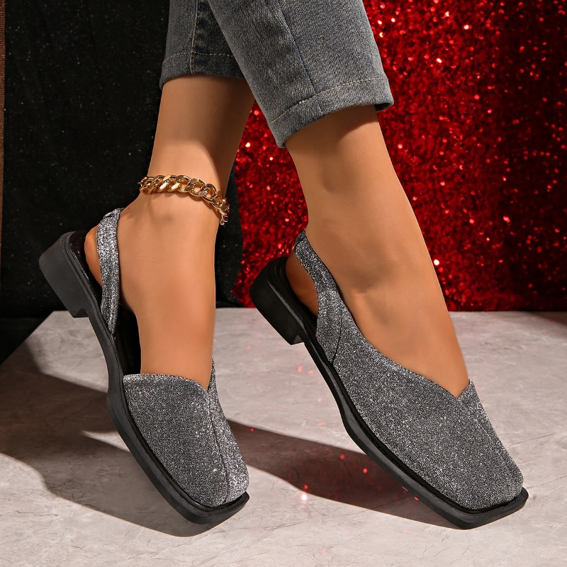 Elegante glitter slingback fla - Women Shoes Loafers recensie en prijs